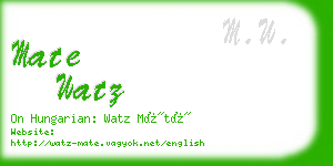 mate watz business card